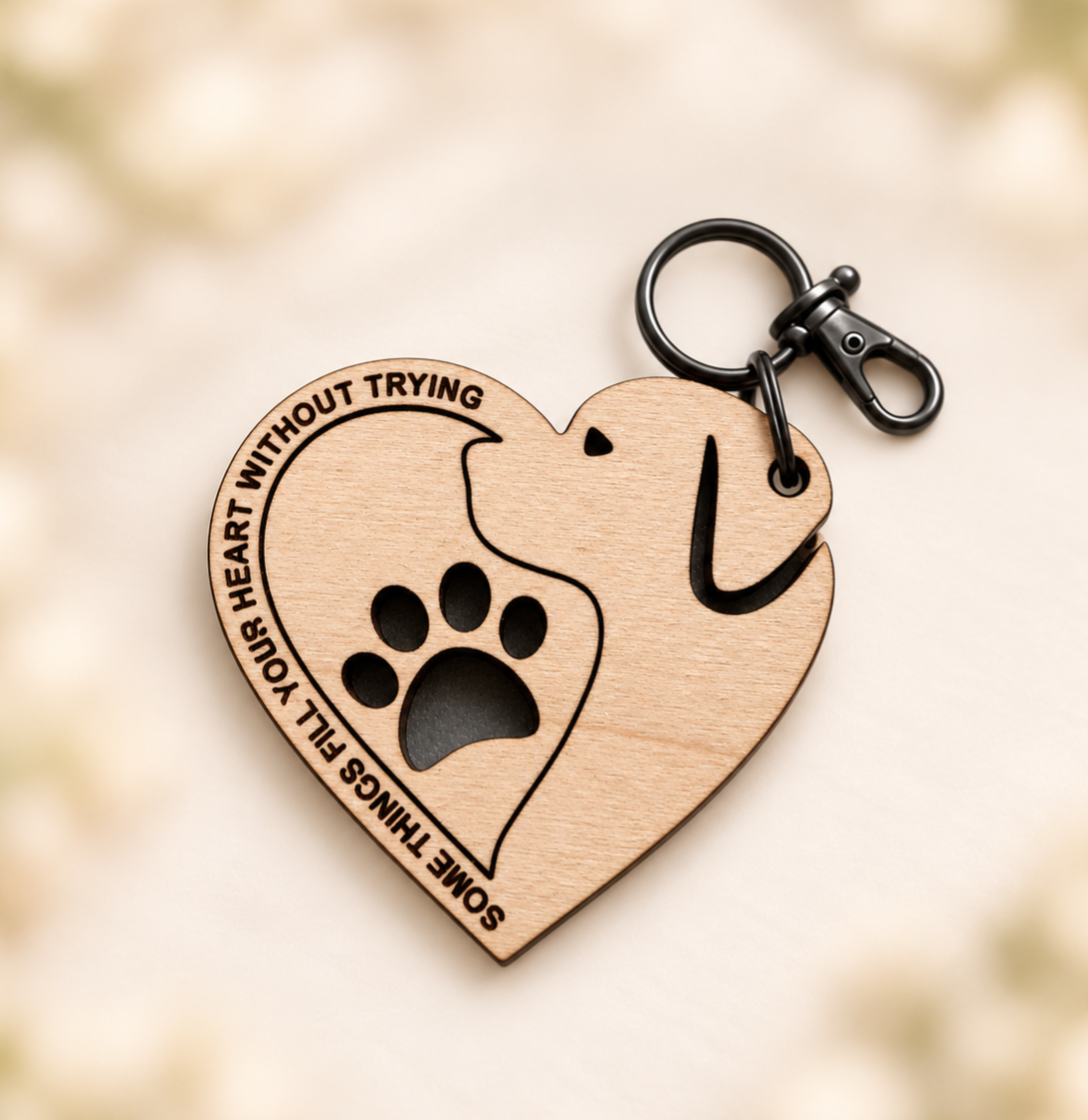 Dog Lover Heart Keychain