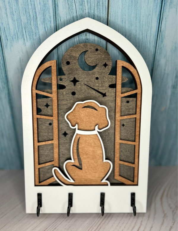 Arch Dog Key Plaque