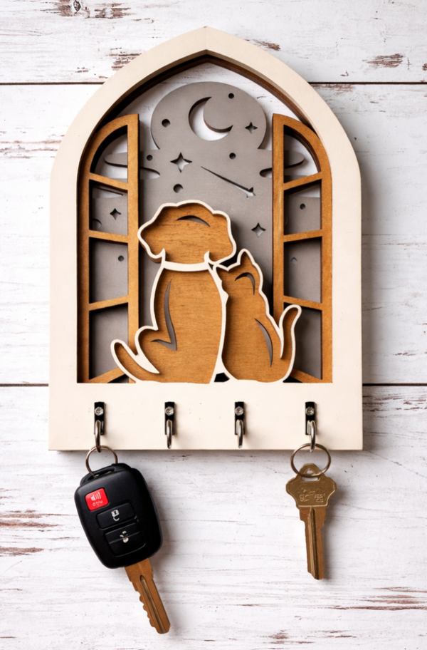 Dog and Cat Arch Key Plaque