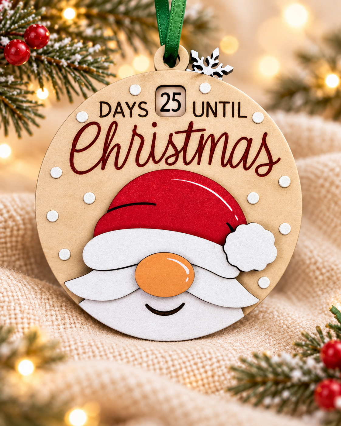 Santa Countdown Ornament