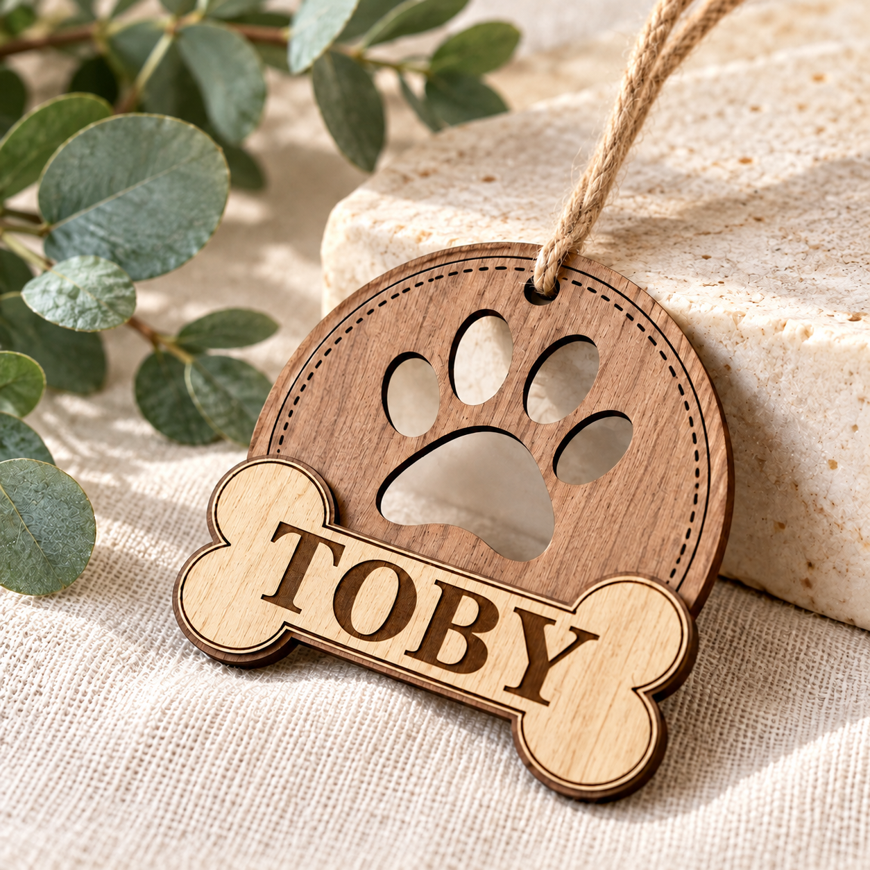 Custom Dog Bone Ornament
