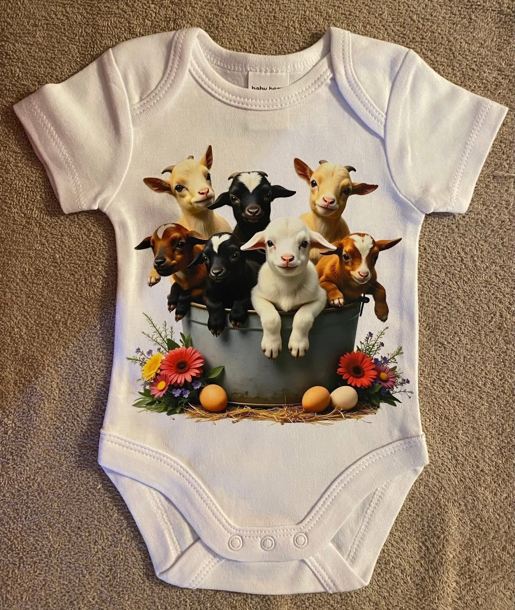 Goats Baby Short Sleeve Bodysuit