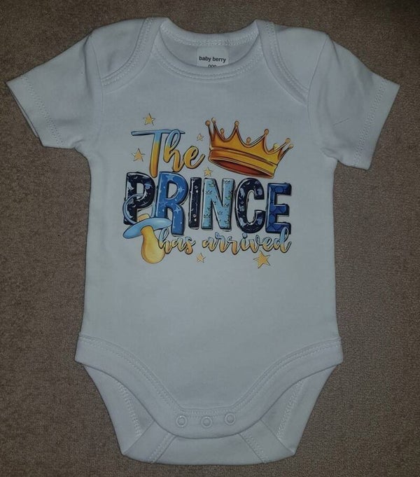 The Prince Has Arrived Baby Short Sleeve Bodysuit