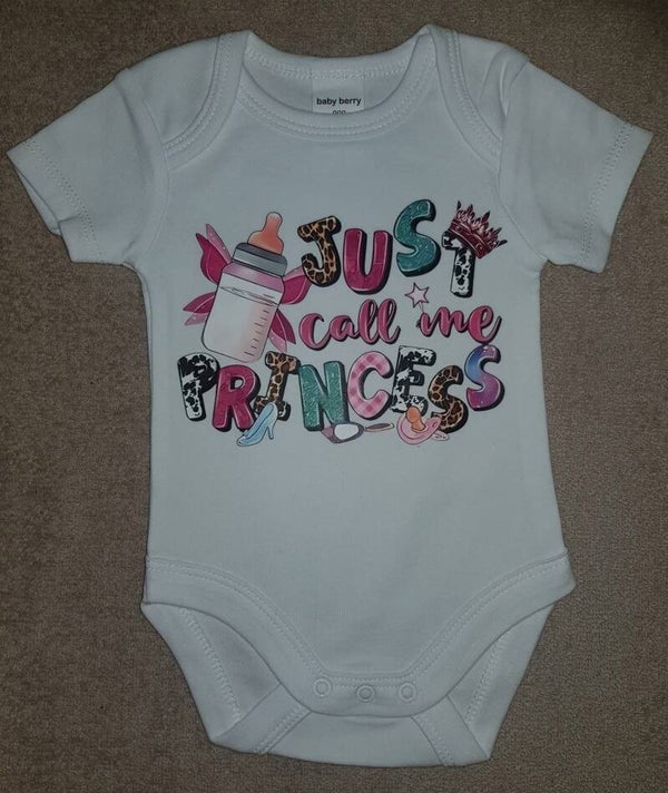 Just Call Me Princess Baby Short Sleeve Bodysuit