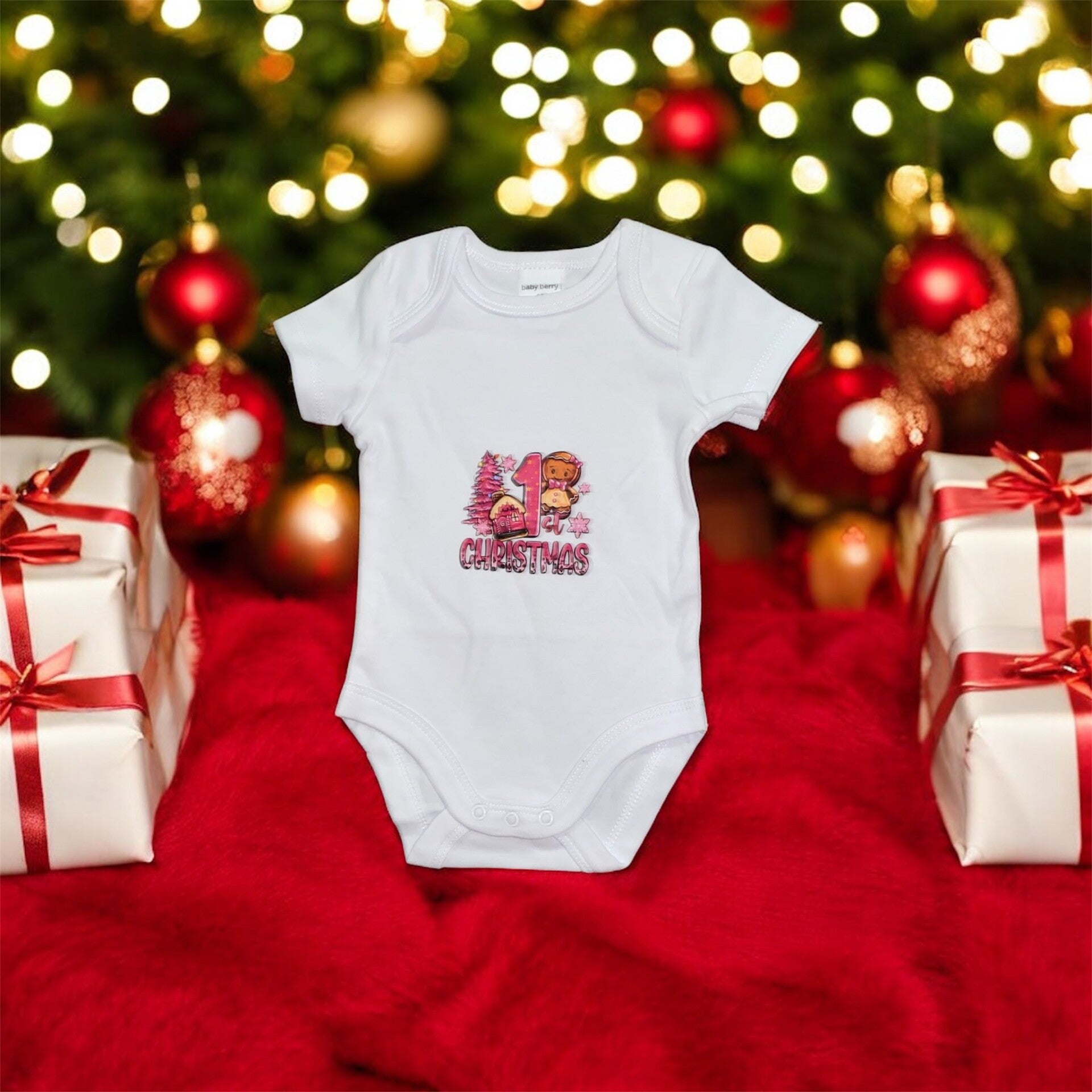 My 1st Christmas Baby Short Sleeve Bodysuit
