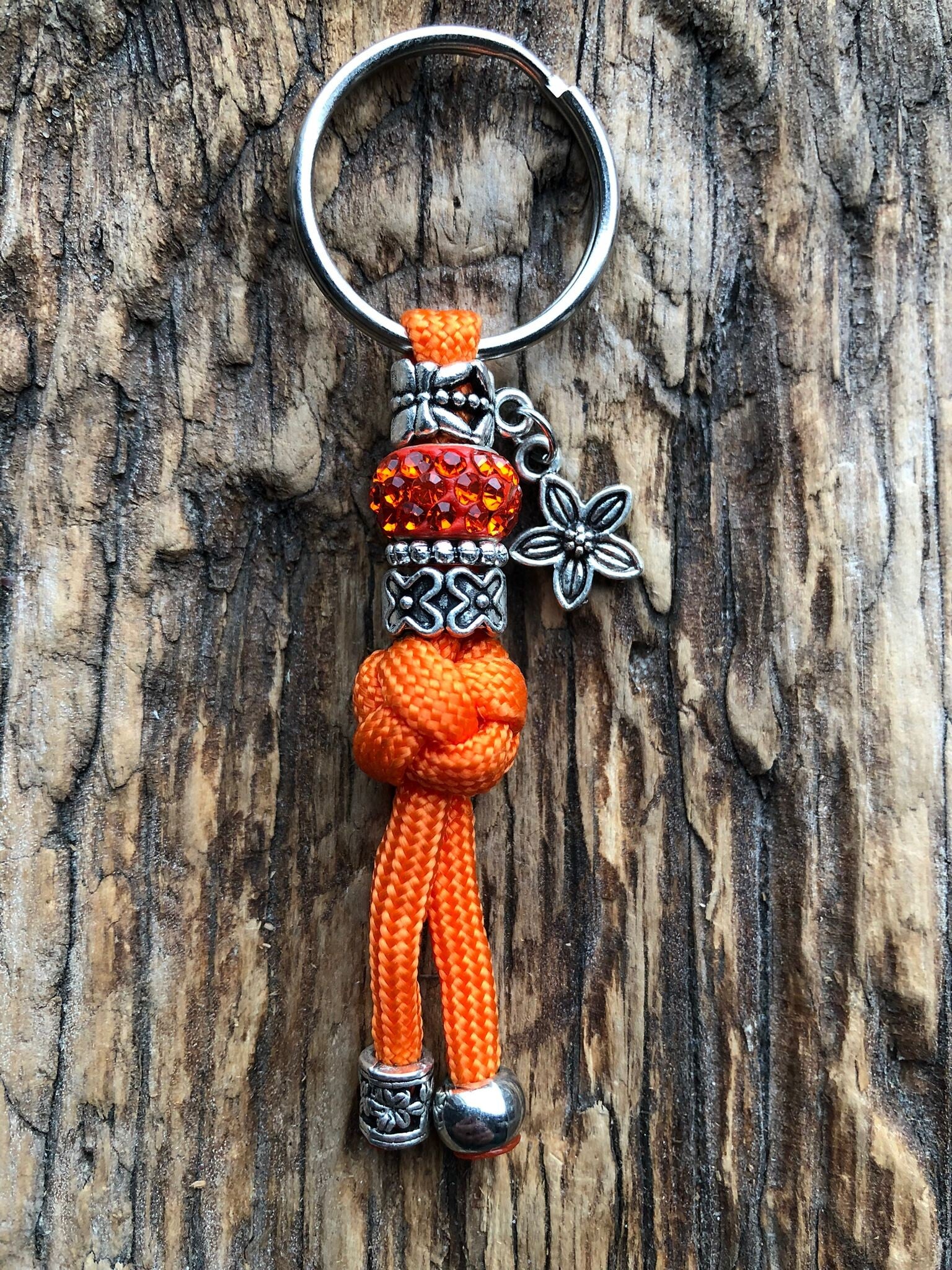 Paracord Sleutelhanger Bloem Oranje