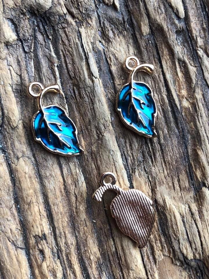 Bedel Gekleurd Herfst Blaadje Blad Blauw