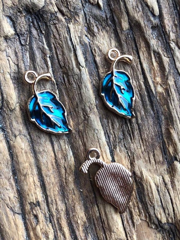 Bedel Gekleurd Herfst Blaadje Blad Blauw