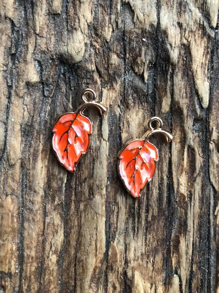 Bedel Gekleurd Herfst Blaadje Blad licht roze