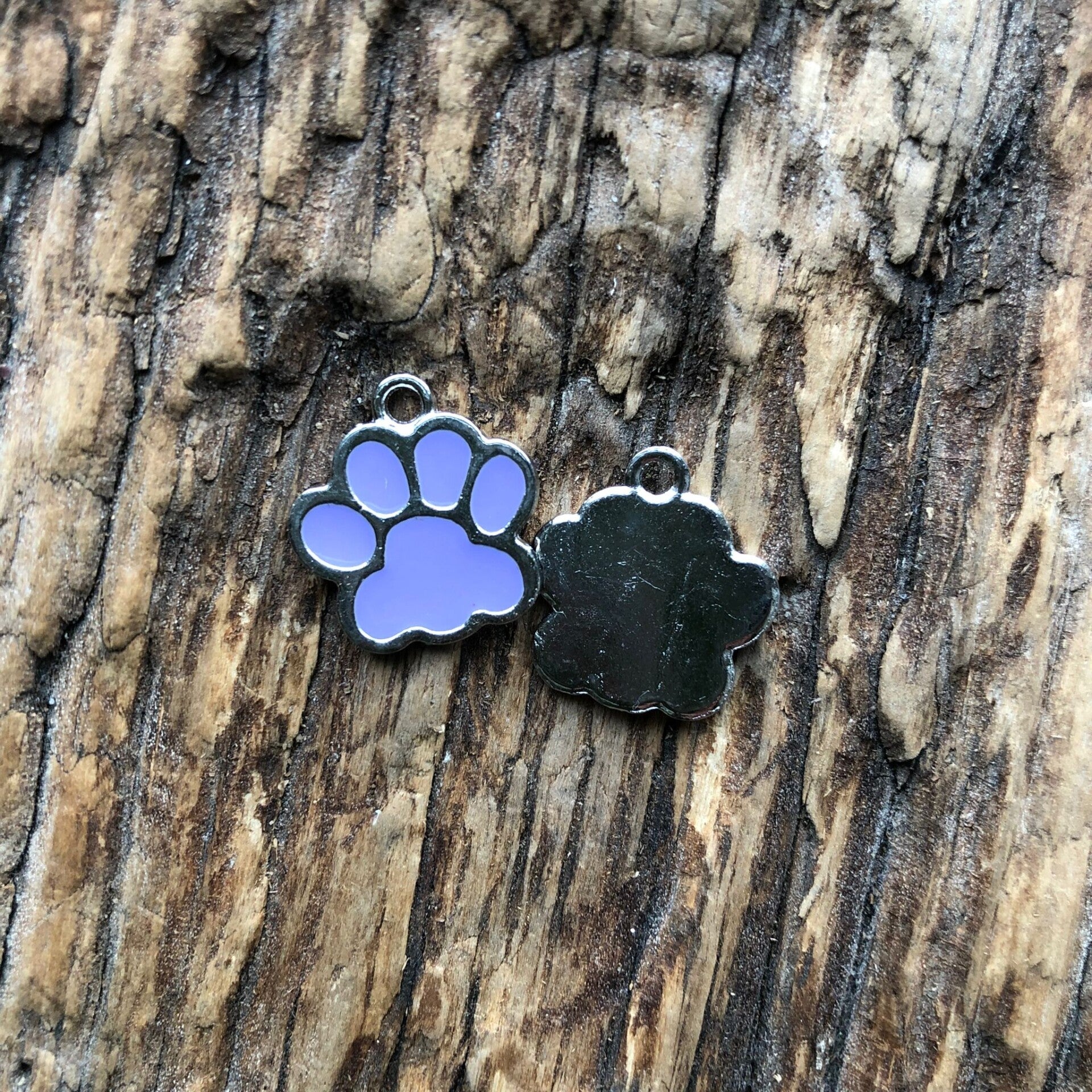 Bedels Gekleurd Hondenpoot Paars lila 2 stuks