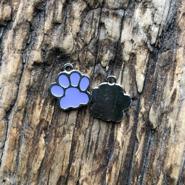 Bedels Gekleurd Hondenpoot Paars lila 2 stuks