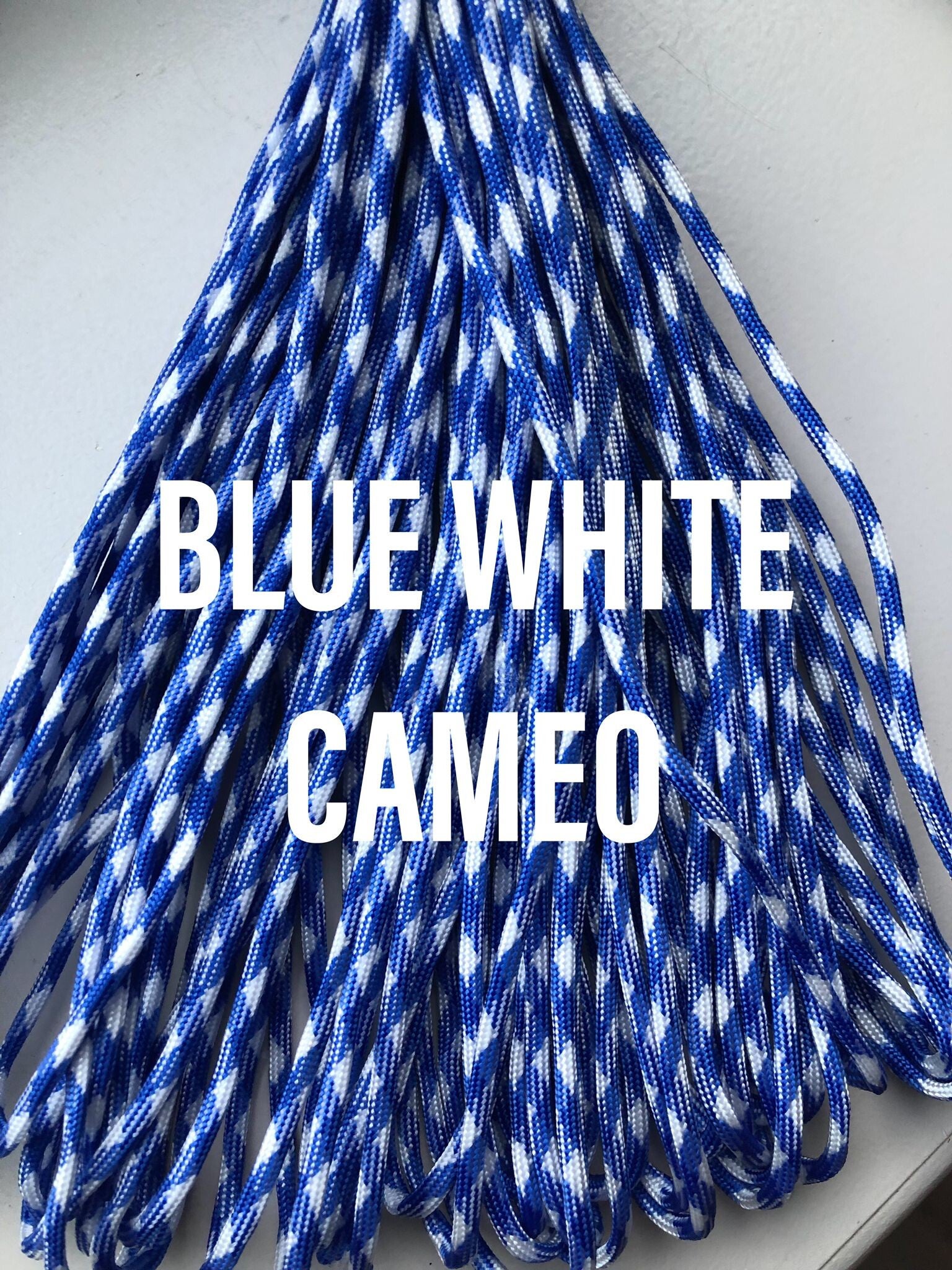 Paracord 4 mm Blauw - Wit Camo