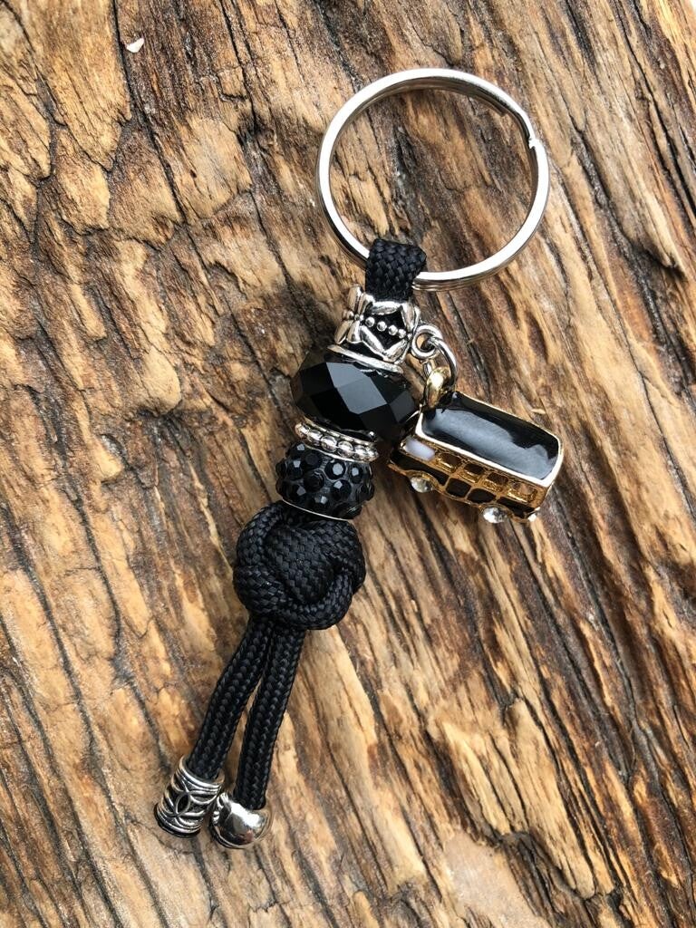 Paracord Sleutelhanger VW Busje Zwart