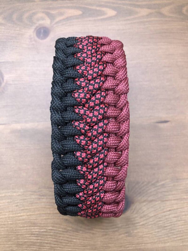 Paracord Armband Rood - Zwart breed