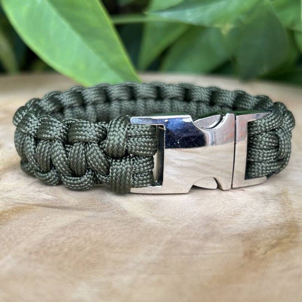Paracord Armband Leger Groen Cobra