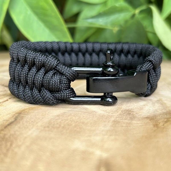 Paracord Armband Zwart Fishtail