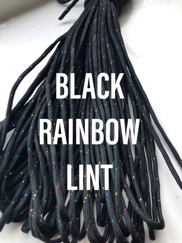Paracord 4 mm Zwart - Regenboog Lint