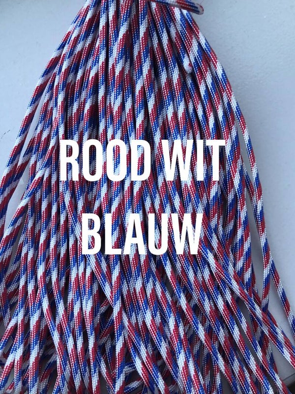 Paracord 4 mm Rood Wit Blauw (Nederlandse vlag)