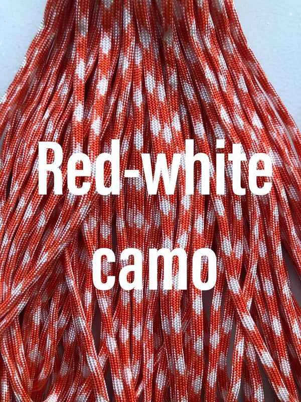Paracord 4 mm Rood - Wit Camo