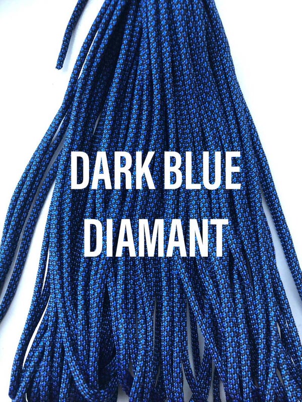 Paracord 4 mm Zwart - Donker Blauw Diamant