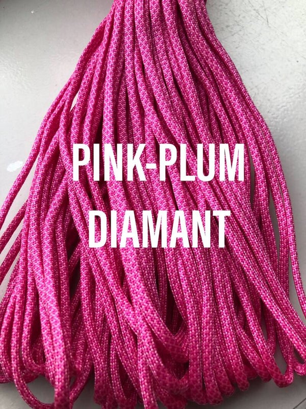 Paracord 4 mm Licht Roze - Donker Roze Diamant