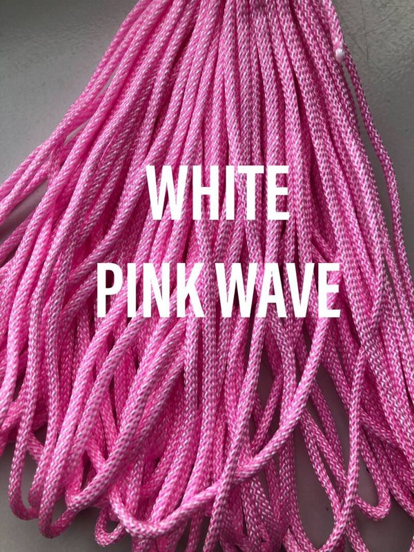 Paracord 4 mm Licht Roze - Wit Wave