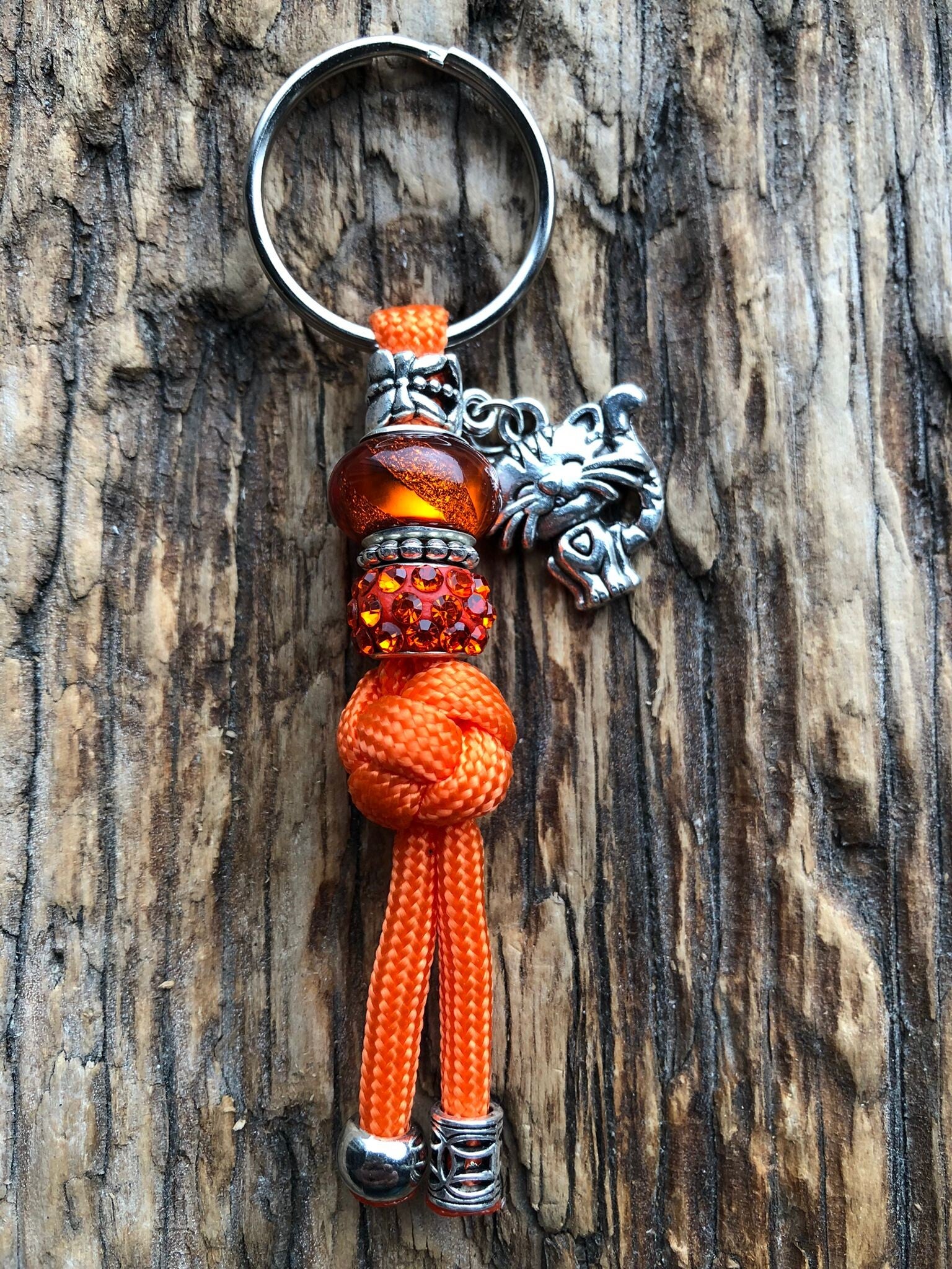 Paracord Sleutelhanger Katje Oranje