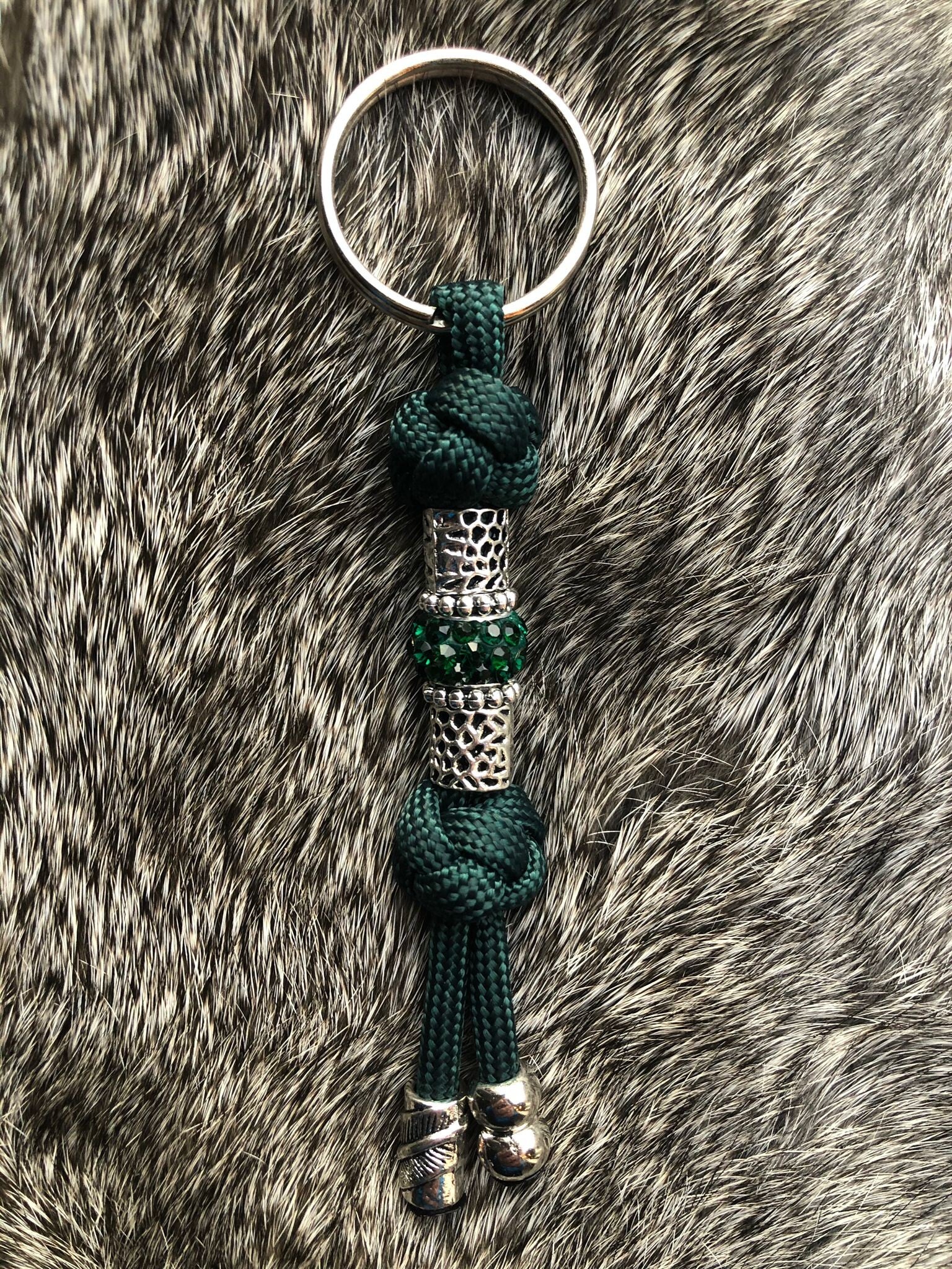Paracord Sleutelhanger Donkergroen