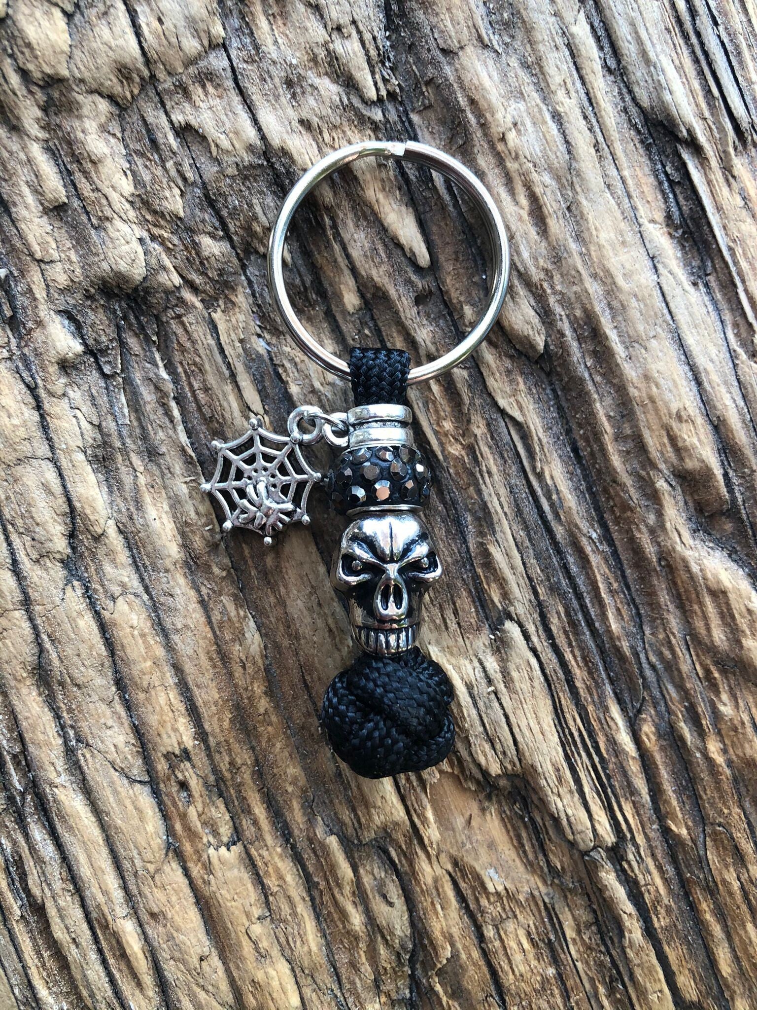 Paracord Sleutelhanger Sale Skull Zwart