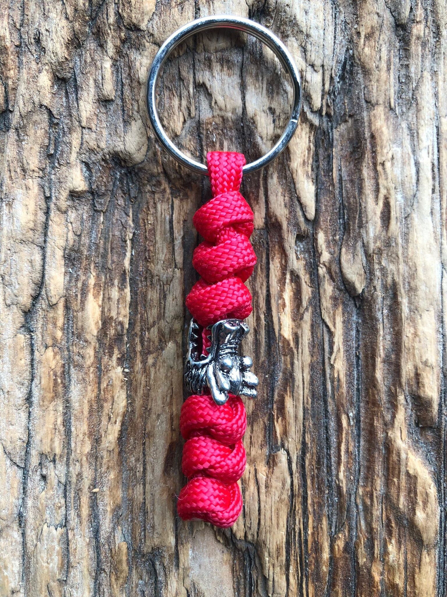 Paracord Sleutelhanger Draak Rood