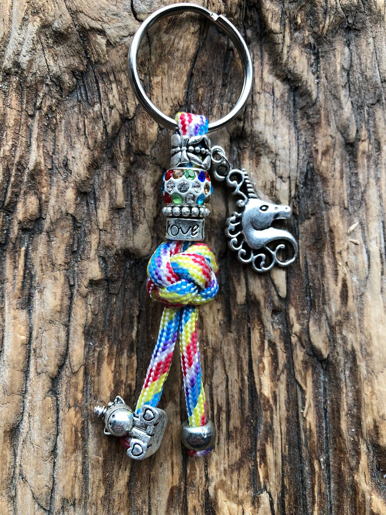 Paracord Sleutelhanger Unicorn Regenboog