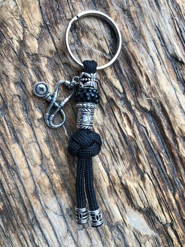 Paracord Sleutelhanger Stethoscoop Zwart