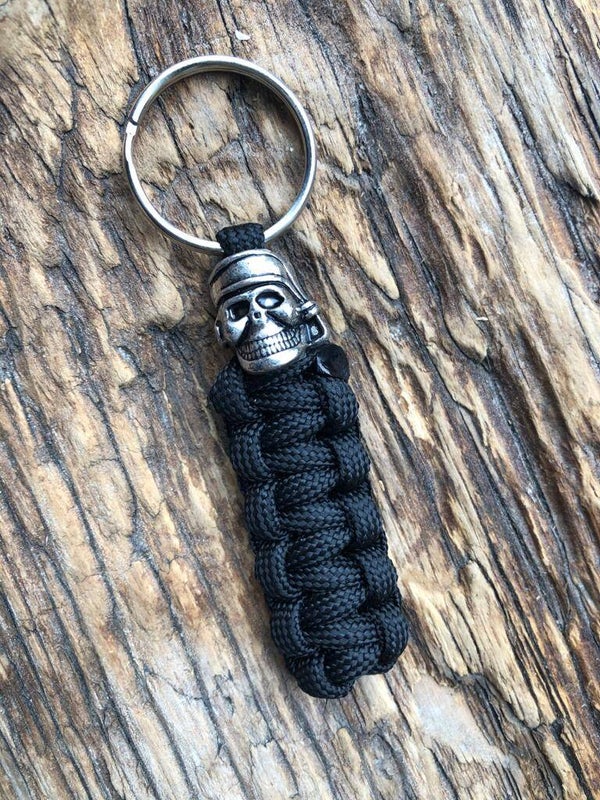 Stoere Paracord Sleutelhanger Skull Zwart