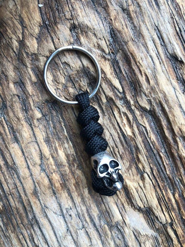 Paracord Sleutelhanger Sale Skull zwart