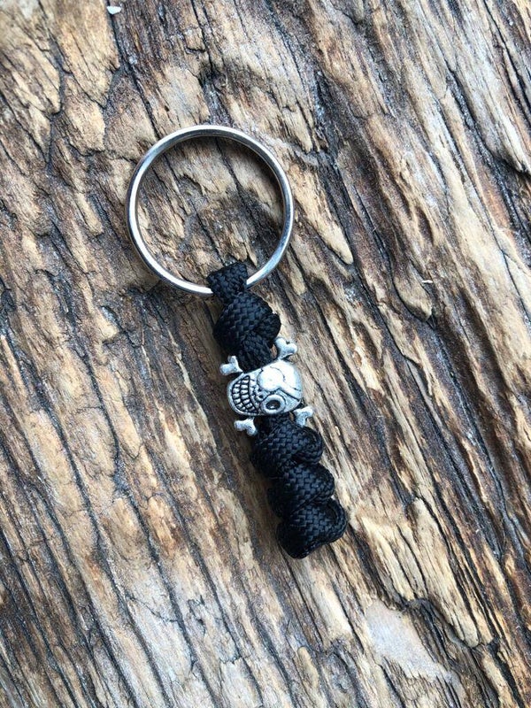Paracord Sleutelhanger Sale Skull Piraat Zwart