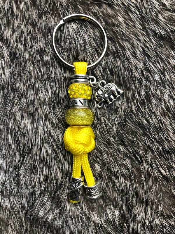 Paracord Sleutelhanger Olifant Geel