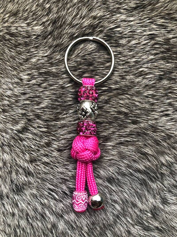 Paracord Sleutelhanger Bloemen Roze