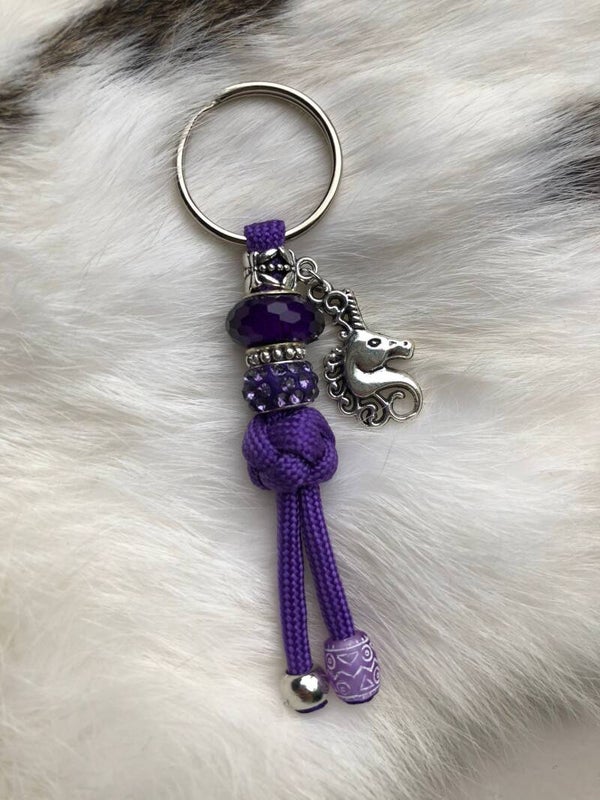Paracord Sleutelhanger Unicorn Paars