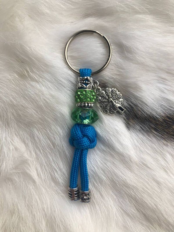 Paracord Sleutelhanger Pauw blauw