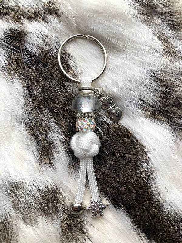 Paracord Sleutelhanger Sneeuwpop Wit