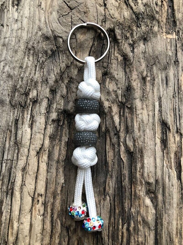 Paracord Sleutelhanger Sale Wit-Grijs