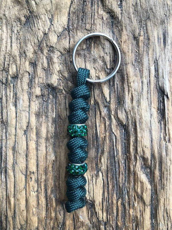 Paracord Sleutelhanger Donkergroen