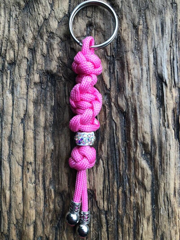 Paracord Sleutelhanger Twist Roze