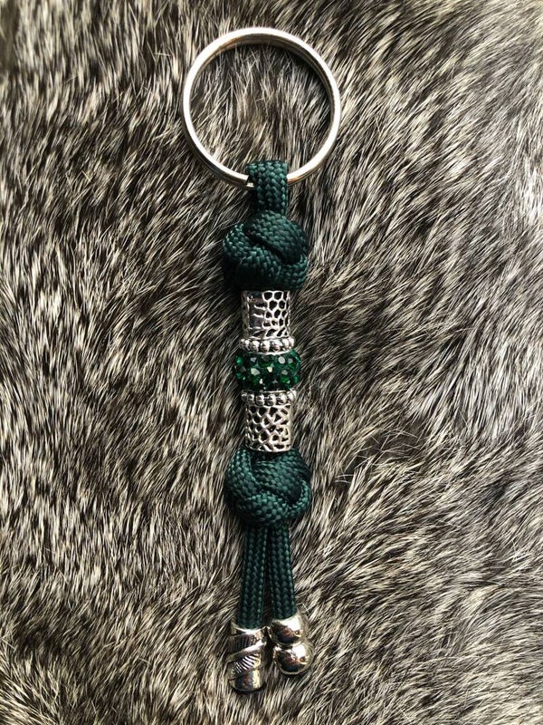 Paracord Sleutelhanger Donkergroen