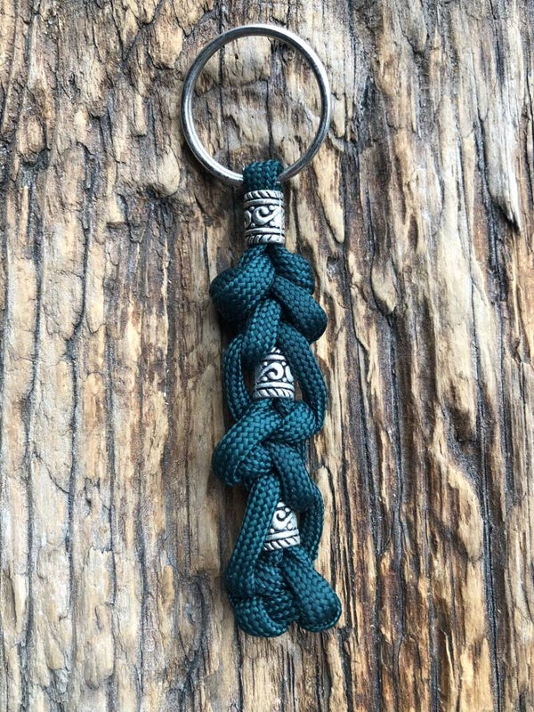 Paracord Sleutelhanger Donkergroen