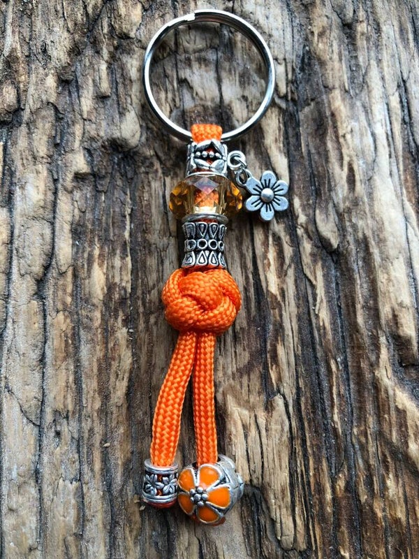 Paracord Sleutelhanger Bloem Oranje