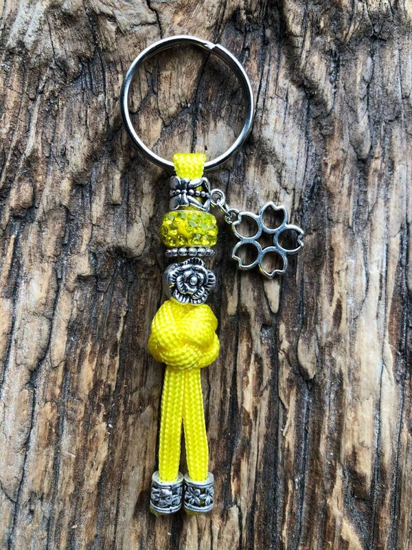 Paracord Sleutelhanger Bloem Geel