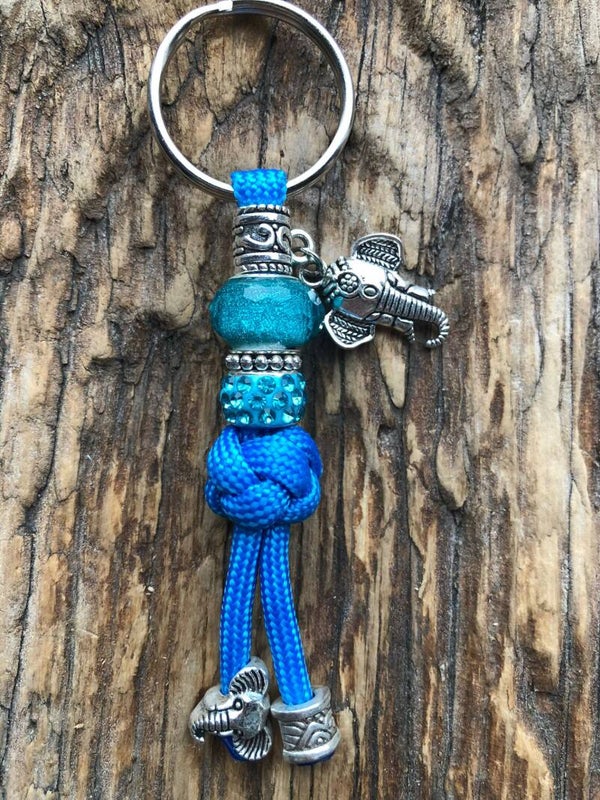 Paracord Sleutelhanger Olifant Blauw