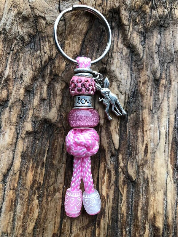Paracord Sleutelhanger Bambi Hertje Roze