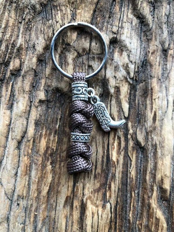 Paracord Sleutelhanger western Cowboyhoed Khaki